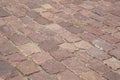 Close up of cobblestone pavement background