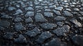 Close-up cobblestone pavement texture, outdoor Royalty Free Stock Photo