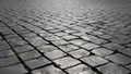 Close-up of cobblestone street in Rome, Italy. Royalty Free Stock Photo