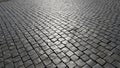 Close-up of cobblestone street in Rome, Italy. Royalty Free Stock Photo