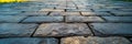 Close-up of a cobblestone street at sunset Royalty Free Stock Photo