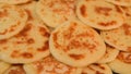 Close up Cocktail Blinis or mini blinis