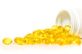 Close up cod liver oil or fish oil capsules