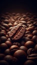 Close-Up of a Coffee Bean: Intricate Details Highlighting Rich Texture and Natural Imperfections Royalty Free Stock Photo