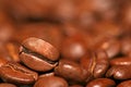 Close up of coffee bean on coffee's background Royalty Free Stock Photo