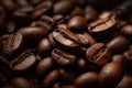 Close up coffee beans background. AI generated. Royalty Free Stock Photo