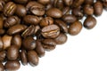 Close up coffee beans isolated Royalty Free Stock Photo