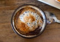 Beautiful close-up of coffee with foam