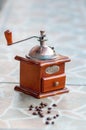 Close-up of a coffee grinder