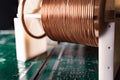 Close-up of a coil of copper wire Royalty Free Stock Photo