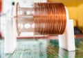 Close-up of a coil of copper wire Royalty Free Stock Photo