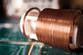 Close-up of a coil of copper wire Royalty Free Stock Photo