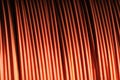 Close-up of a coil of red copper wire Royalty Free Stock Photo