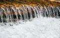 Close up of cold fresh water from mountain river, rapids, whitewater