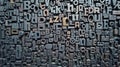 Close-Up Collection of Metallic Letterpress Characters in Various Sizes and Shapes Royalty Free Stock Photo