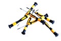 Close-up of a collection of yellow and black screwdrivers on a white background Royalty Free Stock Photo