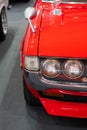 Close up Color detail on the headlight of a vintage car Royalty Free Stock Photo