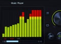 Color graphic music player equalizer close-up Royalty Free Stock Photo