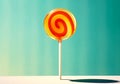 Close up of color loly pop candy over light background,