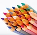 Close up color pencils isolated on white background Royalty Free Stock Photo