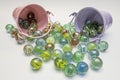 Close up colored glass marble balls Royalty Free Stock Photo