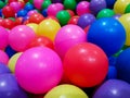 Close-up of  colored plastic balls in pool of game room Royalty Free Stock Photo