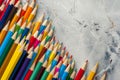 Close-up of colored sharpened pencils Royalty Free Stock Photo