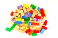 Close-up of colored wooden toy blocks Royalty Free Stock Photo