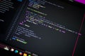 Close-up of colorful Bash shell script code showing fieldsFromType.sh with while loop and regex for parsing fields, symbolizing Royalty Free Stock Photo