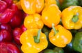 Close Up Of Colorful Bell Peppers On Market Stall Royalty Free Stock Photo