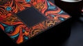A close up of a colorful box with an ornate design, AI