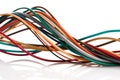 Close-up of colorful cable on white Royalty Free Stock Photo