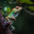 A Close-up of a colorful Chameleon