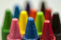 Close-up of colorful crayons tips Royalty Free Stock Photo