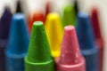 Close-up of colorful crayons tips Royalty Free Stock Photo