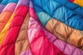 close-up of colorful deflating hot air balloon fabric Royalty Free Stock Photo