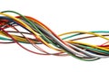 Close-up of colorful electrical cable on white Royalty Free Stock Photo