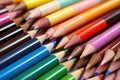 close-up of colorful eyeliner pencils awaiting packaging