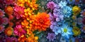 A close up of a colorful flower arrangement with many different colors, AI Royalty Free Stock Photo