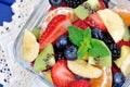 Colorful fresh fruit salad in a bowl Royalty Free Stock Photo