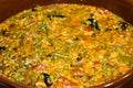 Close Up of Colorful and Fresh Vegetarian Paella Spanish Rice Di Royalty Free Stock Photo
