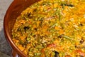 Close Up of Colorful and Fresh Vegetarian Paella Spanish Rice Di Royalty Free Stock Photo