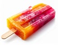 Close Up of Colorful Fruit Popsicle with Drip Isolated on White Background Royalty Free Stock Photo