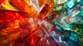 A close up of a colorful glass sculpture with many colors, AI