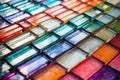 close-up of colorful glass tiles stacked on each other Royalty Free Stock Photo