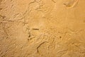 Close-up of colorful golden bronze plastered uneven stucco wall. Abstract texture, chaotic copy space background. Decorative Royalty Free Stock Photo