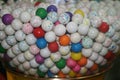 Attractive colorful gumballs in a glass jar Royalty Free Stock Photo