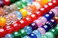 close-up of colorful handcrafted glass beads