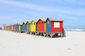 Close up of colorful huts on Muizenberg Beach Royalty Free Stock Photo