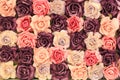 Close up colorful imitation or artificial rose flower background